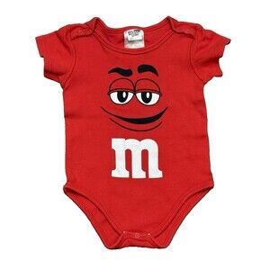 M&M Red Body Suit - M&M World Candy - Baby M&M Bodysuit Size 18 mos
